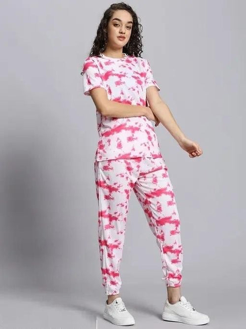 Women's Casual Tie Dye Print Night Suit