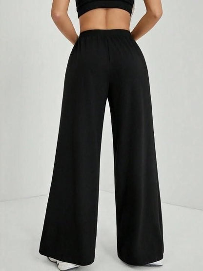 Women's Casual Black Straight Fit Pants